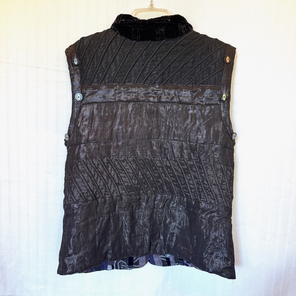 NADYA Art to Wear Reversible Velvet Silk Patchwork Vest - Picture 14 of 14